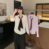 Coleção Outono 2026: Camisa Elegante e Emagrecedora de Manga Longa com Bolinhas e Gravata Borboleta Estilo Coreano Plus Size para Mulheres