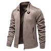 Chaqueta nueva de otoño e invierno 2024 para hombre, chaqueta de gamuza de color liso a la moda para todo tipo de combinaciones.