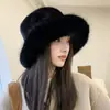 Chapéu de Pescador com Aba Larga, Pelúcia Retrô, Estilo Elegante, Chapéu Bucket Versátil Japonês com Proteção para Orelhas, Chapéu Smfk