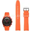Adecuado para relojes Swatch de marca compartida con la serie Omega Blue Moon Planet Correa de silicona Liberación rápida Extremo curvo 20 mm