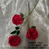 Decoração de flor artificial tom avermelhado em haste única, bola de flor para corredor de flor de seda, material para arranjo de flor de mesa para restaurante e casamentos ao ar livre