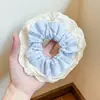 Suave con el cabello, elegante y con estilo, scrunchie, pasador de malla floral pequeño estilo coreano, accesorio para el cabello plisado de estilo de hada
