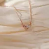 Collar de corazón cuadrado de diamantes minimalista brillante, nueva colección 2026, con un diseño delicado y lujoso, un estilo único y discreto, y una cadena de clavícula hecha a medida