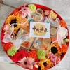 Caja de Regalo de Frutas y Flores del Festival de Mediados de Otoño Caja de Regalo Redonda Negra Paquete de Regalo Caja de Regalo para Cigarrillos Paquete de Materiales DIY