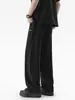 Pantalones de Traje Casual Avanzados Sense Black para Hombre Otoño Rectos Sueltos Arrastrando el Suelo Estilo Americano Marca de Tendencia Costuras Sentido Vertical Pantalones Adelgazantes