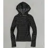Moletom com capuz e estampa listrada casual slim fit estilo europeu e americano, manga longa, pulôver, jaqueta vintage streetwear