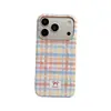 Capa de Celular Magnética Colorida Xadrez Urso Estilo Coreano Hard Shell Film 17Promax Adequada para 16Promax15