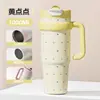 Copo Térmico Big Mac Bonito para Meninas com Bebidas Duplas, Copo de Gelo de Grande Capacidade, Canudo de Aço Inoxidável 316, Copo para Carro