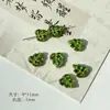 Serie Verde Amarillo de Fuegos Artificiales de Vidrio Checo Doméstico Placa Grabada Hoja Hecha a Mano Pintada con Oro Materiales y Accesorios para Pulsera DIY