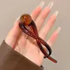Presilha de bico de pato marrom de cachorro coreano, presilha elegante para coque torcido, presilha de cabelo volumizadora para a parte de trás da cabeça, acessório de cabelo de alta qualidade