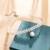 Gargantilla estilo japonés y coreano Collar Cadena de clavícula de perla artificial Joyería para cuello corto Correa para el cuello Cadena de cuello para estudiante Collar Mujer