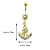 Moda europea y americana diamante ancla anillo para el ombligo acero inoxidable anillo umbilical joyería para piercing corporal Amazon piercing en stock