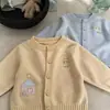 Cárdigan de punto para niña Ningli, nuevo estilo otoño 2026 ropa exterior infantil, un suéter amarillo dopamina muy elegante para niñas