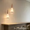 Serie de Lámparas Colgantes de Cristal de Vidrio en Forma de Cono de Lujo LED para Dormitorio, Mesita de Noche, Barra de Bar, Cabezal Único, Doble Cabezal, Luz Tricolor
