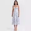 2024 Explosiones de Amazon Verano Comercio Exterior Temperamento de Oficina Color Sólido Moda Vestido de Tirantes de Gama Alta Vestido Mujer