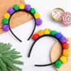 Diadema de Cabeza con Bola de Pelo de Purpurina Colorida de Carnaval Tocado Accesorios para Fiesta de Vacaciones Decoraciones Lindas de Hebilla para la Cabeza