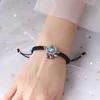 Pulsera Candado de Longevidad para Pareja del Día de San Valentín Chino para Mujer con Campana, Pulsera de Piedra Lunar Negra y Roja para Hombre, Estilo Nacional Trendy