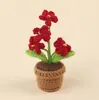 Maceta de flor de hilo tejida a mano con ganchillo, adorno de flor tejido, decoración para coche y escritorio, venta al por mayor desde una fábrica de artesanía