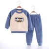 Ropa Infantil Suéter de Cuello Redondo Forro Polar Engrosado Polar de Nieve Ropa Interior Térmica Traje de Otoño para Niño Traje Infantil Ropa Infantil Estilo Occidental