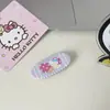 Grampo de Cabelo Oval de Renda Criativo Desenho Animado Kt Cat Doce e Fofo Feminino Presilha Bico de Pato Presilha para Franja
