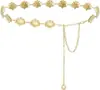 Corrente de Cintura Decorativa Versátil para Vestido, Cinto Feminino, Acessório de Cintura da Moda, Flor de Ameixa Incrustada com Pérolas, Corrente de Metal para Calça