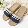 Pantuflas de Lino para el Hogar Parejas Pantuflas de Interior Piso de Madera Algodón y Lino Hogar Suela Gruesa Pantuflas de Verano para Hombres y Mujeres