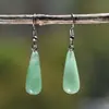 Nuevos Pendientes de Gota de Amatista Estilo Chino para Mujer, Gama Alta, Lujo Ligero, Pendientes de Aventurina Verde Estilo Nacional, Pendientes Transfronterizos al por Mayor