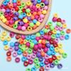 Color dopamina 12 mm cuentas redondas acrílico cuentas de agujero grande agujero recto cuentas sueltas material para cadena de teléfono móvil llavero DIY