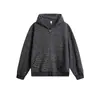 Sudadera con capucha y rayas para hombre 2026 Nueva Informal Holgada Retro Americana Chaqueta con capucha y cremallera Ropa para hombre