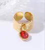 Anillo de Moda Transfronterizo Europeo y Americano para Pareja Anillo de Acero Inoxidable 18K Diseño Suelto Anillo Versátil para Mujer Joyería Regalo