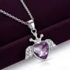 Colar Cruzado Temu Novo Estilo Asas de Coração para Mulheres, Luxo Leve, Alto Padrão, Doce e Feminino, Corrente para Clavícula Coração do Oceano
