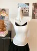 Camisola sexy de encaje de dos piezas falsas, de venta caliente en otoño, nicho sexy, espalda hermosa para mujer, top sin mangas adelgazante de verano
