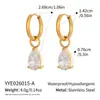 Brincos Yiyi Moda Europeia e Americana de Aço Inoxidável de Alta Qualidade com Zircônia, Joia Versátil de Luxo Leve Cor Dourada 18K Conservante de Cor para Mulheres