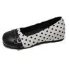 Sapatos de vovó estilo francês, bico redondo, bolinhas, salto baixo, novos sapatos baixos Mary Jane de primavera-verão 2026 para mulheres, atacado