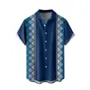Camisa de Manga Corta Nueva para Hombre Verano Estilo Hawaiano Impresión Digital 3D Casual de Playa Top para Hombre
