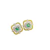 Brincos Stud Versa Estilo Francês Luxo Leve Retrô Diamante Verde para Mulheres, Banhado a 18K Micro-Incrustado Versátil para o Dia a Dia Brincos Mais Vendidos