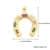 Péndulo de Herradura de Venta Caliente Transfronterizo Color que no se decolora Circonita Cobre Chapado en Oro Real Pulsera Collar en Forma de U Accesorios de Joyería DIY