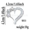 Corazón con Incrustaciones de Diamantes, Aleación de Vidrio con Pedrería, Accesorios de Joyería, Patrón de Joyería para Ropa y Equipaje DIY