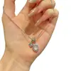 Colar Olho de Gato Trevo Luxo Leve Nicho Design de Ponta Acessório Pingente Corrente da Clavícula Gargantilha Feminina Joia