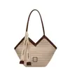 Bolsa de Palha Trançada Estilo Francês para Mulheres 2026 Nova de Verão Nicho Praia Bolsa Trançada Grande Capacidade Bolsa de Ombro Tote