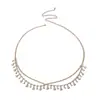 Moda Transfronteriza Europea y Americana Simple Diamante Hierro Sexy Cadena Corporal Concha Mariposa Estrella Colgante Cadena de Cintura Accesorios