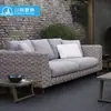 Juego de Sofá Nórdico de Ratán para Tres Personas, Adecuado para Hoteles, Casas de Huéspedes, Jardines Exteriores, Villas y Diseños de Patios, Sofá de Ocio