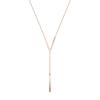 Collar con cadena de clavícula sexy y larga en forma de V, estilo retro de Hong Kong, de acero de titanio y oro rosa, joyería de moda para niñas, estilo europeo y americano