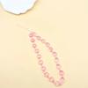 Cadena para teléfono móvil con cuentas de perla y corazón rosa, dulce y linda, antipérdida, para niña