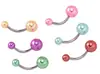 Piercings de Umbigo com Pérolas, Seis Piercings de Umbigo de Acrílico Coloridos Sólidos Personalizados, Design Geométrico de Moda Quente de Venda Transfronteiriça