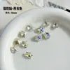 Rhinestones de Alta Calidad para Decoración de Uñas con Forma de Copo de Nieve K9, Rhinestones de Copo de Nieve de Color Blanco y Champaña, Rhinestones de Forma Irregular con Base Puntiaguda, Rhinestones Deslumbrantes Famosos en Internet para Uñas