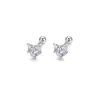 Pendientes de mini lazo exquisitos de plata pura S999 para mujer, tachuelas compactas de estilo francés, versátiles y elegantes, pendientes de tornillo al por mayor