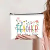 Bolsa de Cosméticos com Zíper Estampada Mais Vendida da Amazon Bolsa de Higiene Pessoal Feminina de Mão Estojo Simples e Moderno de Lona Bolsa de Armazenamento
