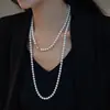 Joias Mais Vendidas, Elegante Pingente Longo de Pérola em Forma de Coração, Pode Ser Enrolado no Colar, Corrente de Clavícula Multicamadas, Novo Estilo