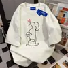 100% Algodón Verano Estilo Americano Longitud Media Viaje Suelto Adelgazante Cuello Redondo Manga Corta Camiseta Pareja Hombres Mujeres Top Tendencia